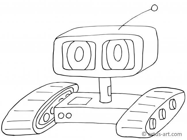 Page de coloriage d'un robot télécommandé