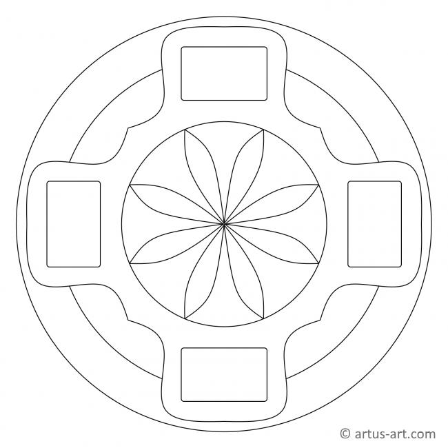 Einfaches Mandala mit Rechtecken
