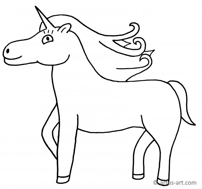 Sweet Unicorn Coloring Page