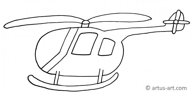 Hubschrauber Ausmalbild für Kleinkinder