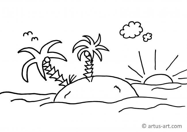 Island Coloring Page