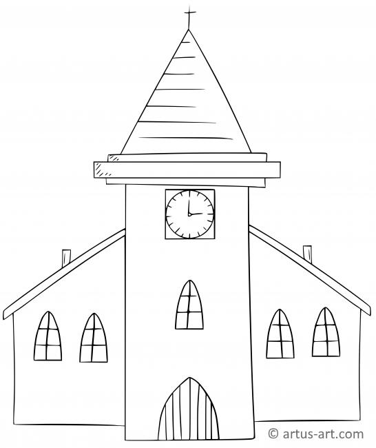 Kirche Ausmalbild