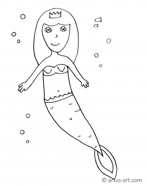 Fairy Mermaid Coloring Page