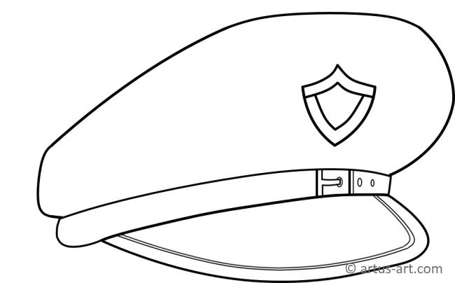 Police Peaked Cap Coloring Page