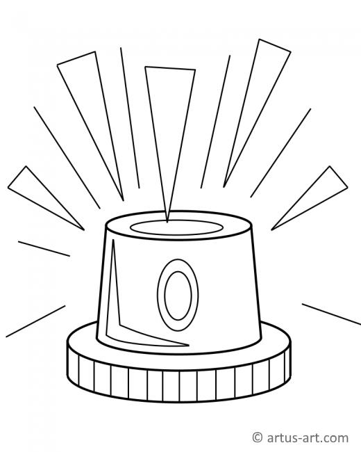 Police Siren Coloring Page
