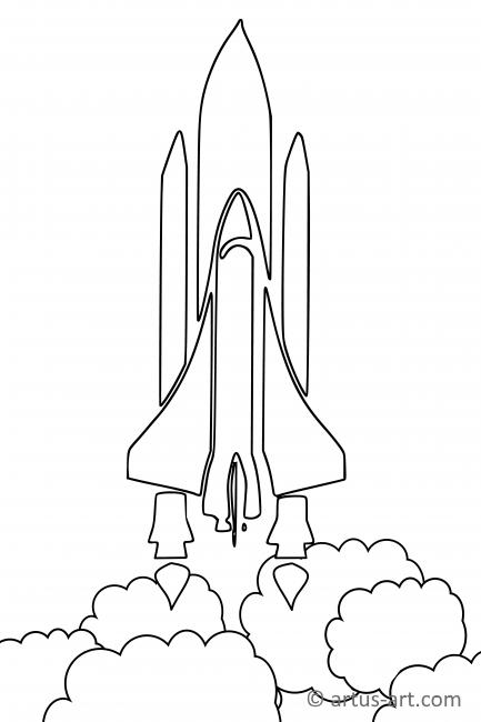 Rocket Launch Coloring Page