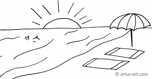 Beach Coloring Page