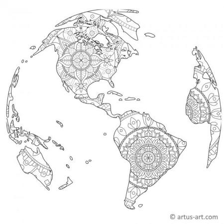 Weltkarte Mandala