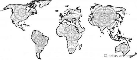 Мандала Карта мира