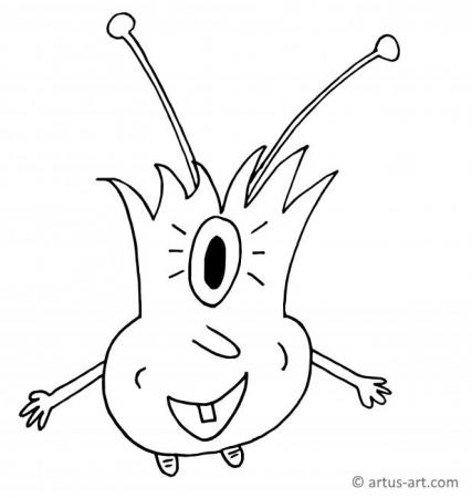Baby Monster Coloring Page