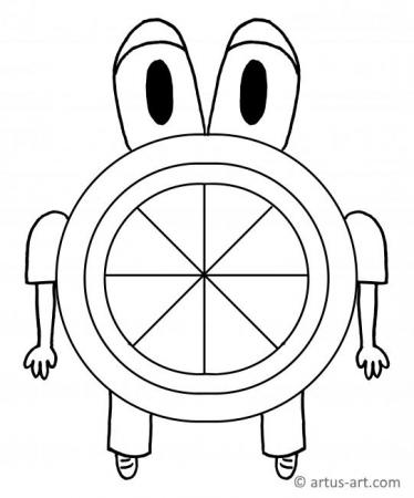 Round Monster Coloring Page