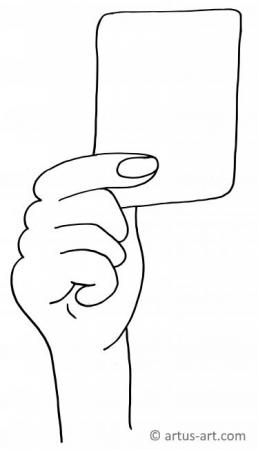 Red/ Yellow Card Soccer Coloring Page