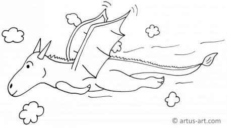 Flying Dragon Coloring Page