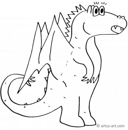 Astonished Dragon Coloring Page