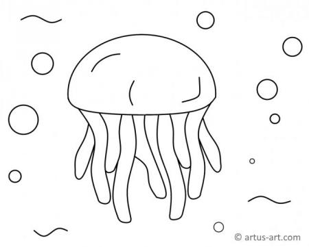 Pagina de colorat cu meduze
