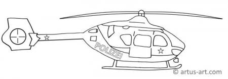 Polis Helikopteri Boyama Sayfası