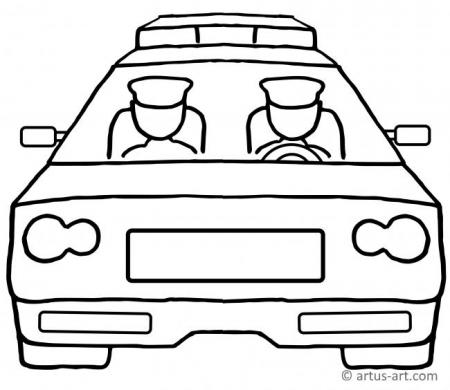 Police Cruiser Coloring Page