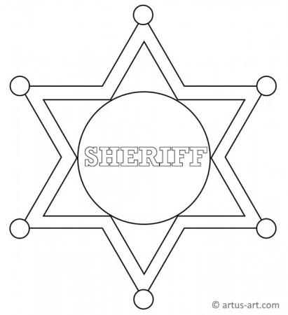 Sheriff Star Badge Coloring Page