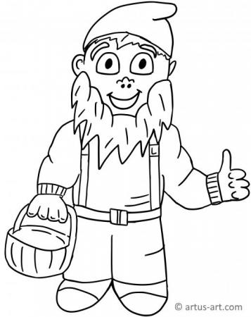 Garden Gnome Coloring Page