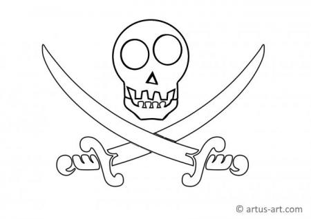 Piraten Fahne Ausmalbild