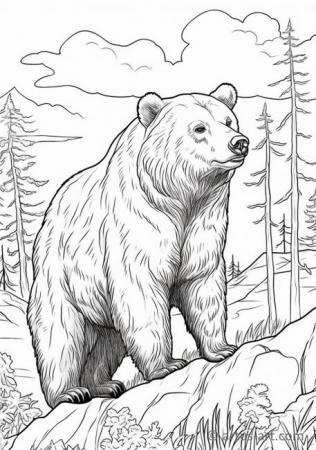 Kleurplaat van een beer voor kinderen