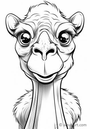 Camel Coloring Page For Kids