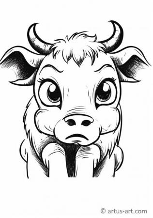 Раскраска с милыми коровками для детей