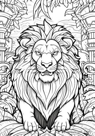 Lion Coloring Page For Kids