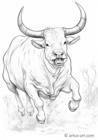 Раскраска длиннорогого быка