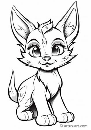 Cute Lynx Coloring Page