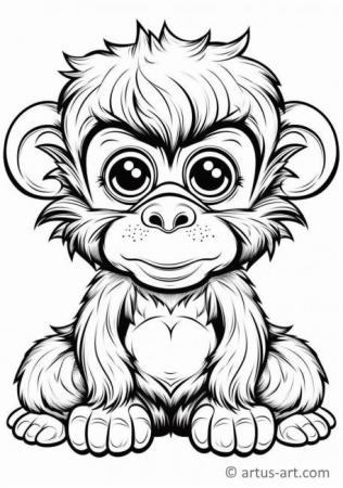 Monkey Coloring Page For Kids
