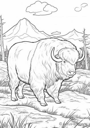 Musk ox Coloring Page