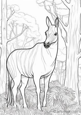 Okapi Coloring Page