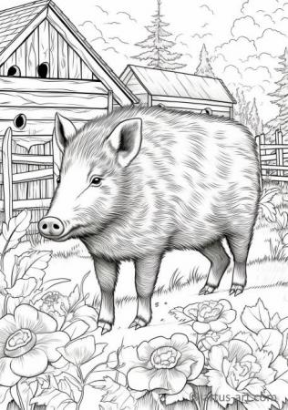 Peccary Coloring Page