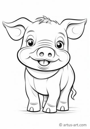 Cute Pig Coloring Page