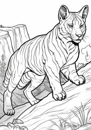Tasmaanse tijger Kleurplaat voor Kinderen