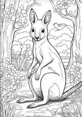 Wallaby Coloring Page For Kids