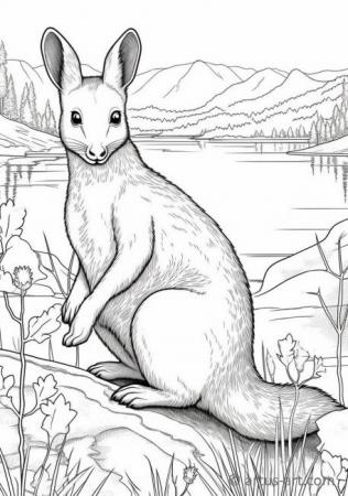 Wallaby Coloring Page