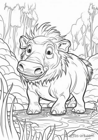 Warthog Coloring Page