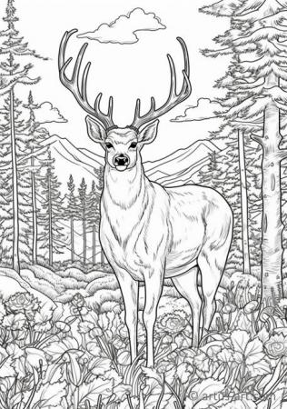 White-tailed deer Coloring Page