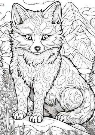 Arctic Fox Coloring Page For Kids
