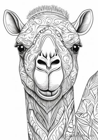 Cute Camel Coloring Page