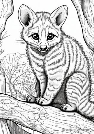Cute Civet Coloring Page For Kids