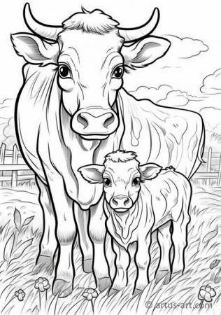 Раскраска с коровами