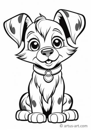 Cute Dog Coloring Page For Kids