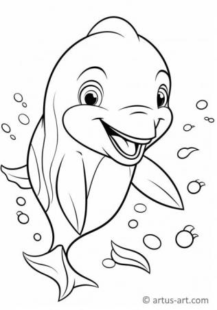 Página para colorear de delfín lindo para niños