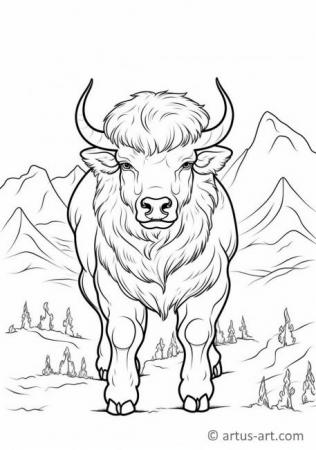 Página para colorear de bisonte europeo para niños
