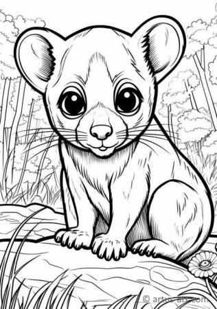 Cute Fossa Coloring Page