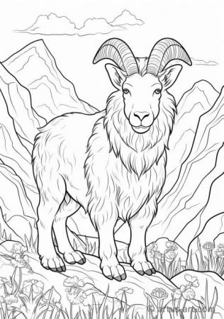 Cute Goat Coloring Page