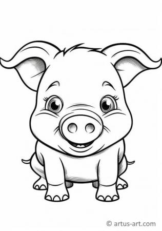 Cute Pig Coloring Page